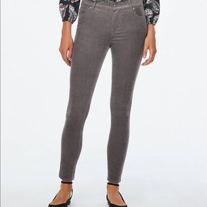 Loft modern skinny, grey, corduroy pants.